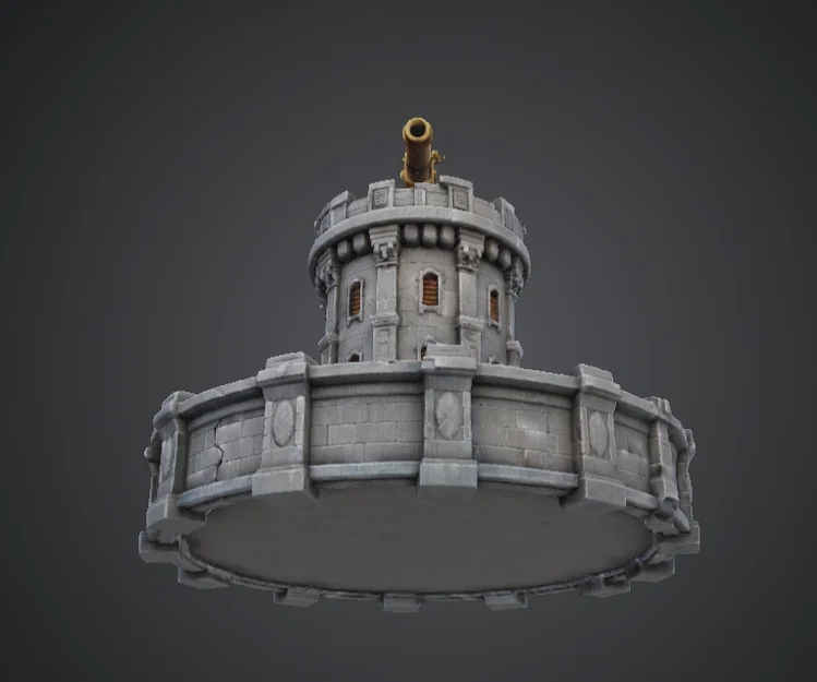 Bệ Tháp Đại Bác Trung Cổ – Tháp Canh Pháo Đài Tròn (Terrain) - Image 3