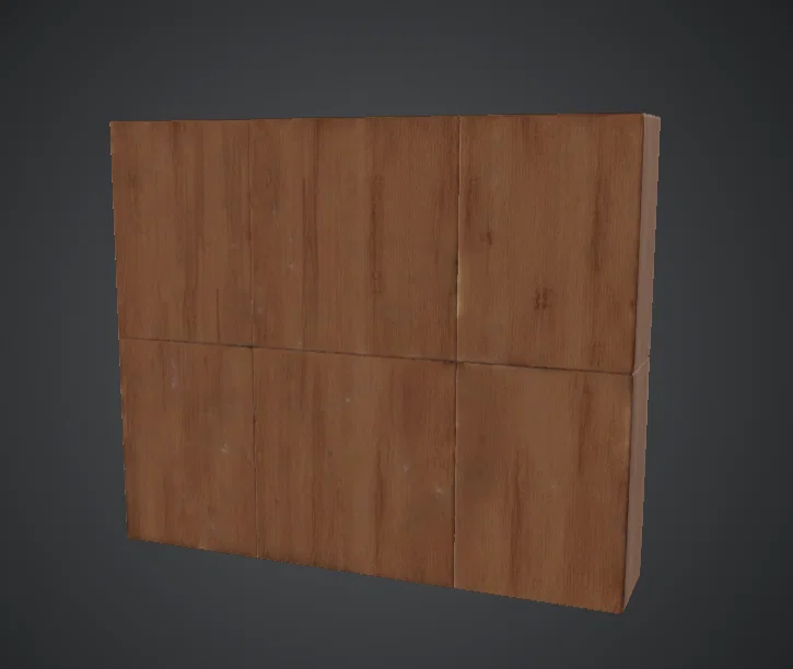 Tường Kệ Sách Gỗ Modular kèm Sách & Cuộn Giấy – Bối Cảnh Thư Viện - Image 3