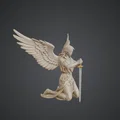 Tượng Thiên Thần Có Cánh Quỳ Gối Cầm Kiếm – Chiến Binh Hộ Vệ - Thumbnail 1