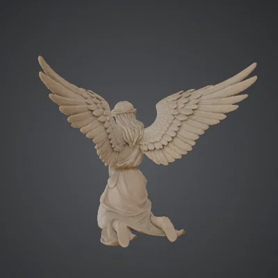 Tượng Thiên Thần Có Cánh Quỳ Gối Cầm Kiếm – Chiến Binh Hộ Vệ