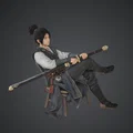Kiếm Sĩ Ngồi Cầm Katana – Chiến Binh Samurai Fantasy - Thumbnail 1