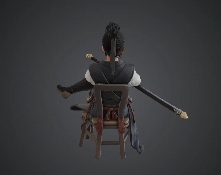 Kiếm Sĩ Ngồi Cầm Katana – Chiến Binh Samurai Fantasy - Image 3