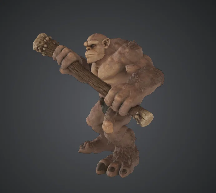 Ogre Brute cầm chùy gỗ – Quái vật fantasy cỡ lớn - Image 2