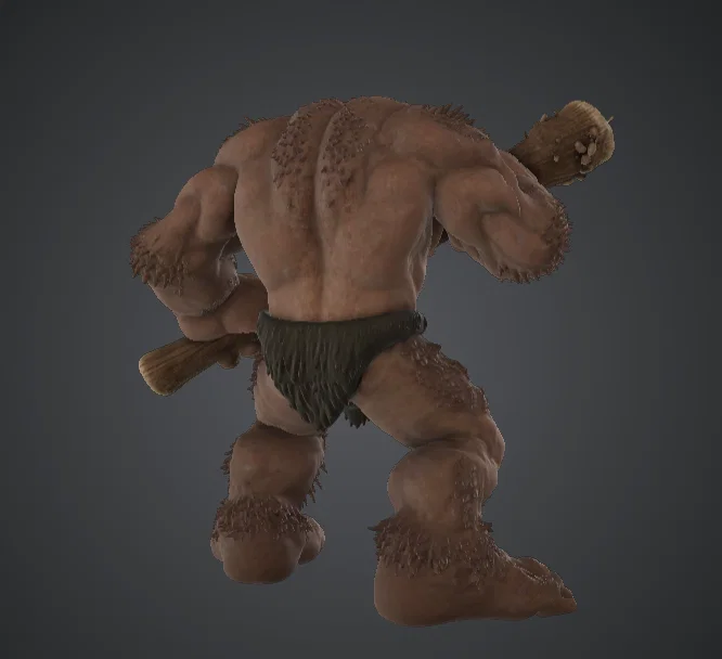 Ogre Brute cầm chùy gỗ – Quái vật fantasy cỡ lớn - Image 3