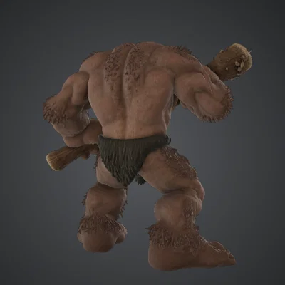 Ogre Brute cầm chùy gỗ – Quái vật fantasy cỡ lớn