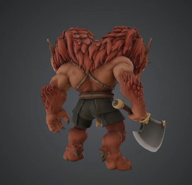 Chiến Binh Thú Sư Tử Ba Đầu Cầm Rìu – Quái Vật Fantasy Cỡ Lớn - Image 3