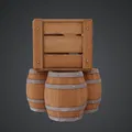 Bộ Thùng Gỗ & Thùng Phuy – Scatter Fantasy Trung Cổ - Thumbnail 3