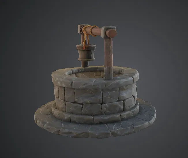 Giếng Đá Thời Trung Cổ Kèm Xô – Terrain Làng Fantasy - Image 2