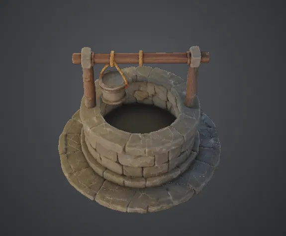 Giếng Đá Thời Trung Cổ Kèm Xô – Terrain Làng Fantasy - Image 3