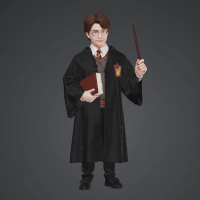 Học Viên Pháp Sư Trẻ cầm Wand & Spellbook – Học Viện Phép Thuật Fantasy