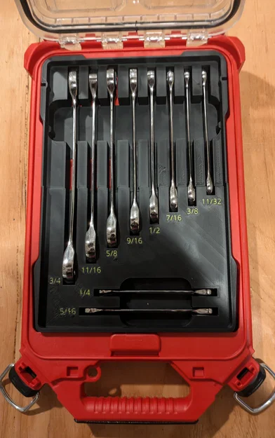 Khay Insert mỏng cho Packout: Gearwrench 10 món Ratcheting Wrench (Inch) - Image 1