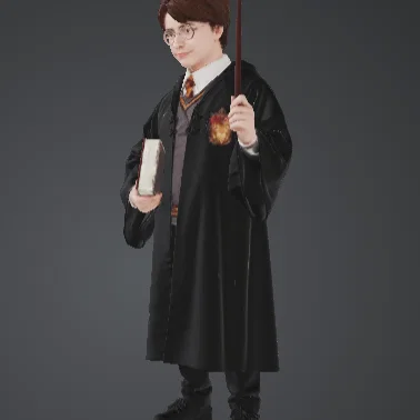 Học Viên Pháp Sư Trẻ cầm Wand & Spellbook – Học Viện Phép Thuật Fantasy