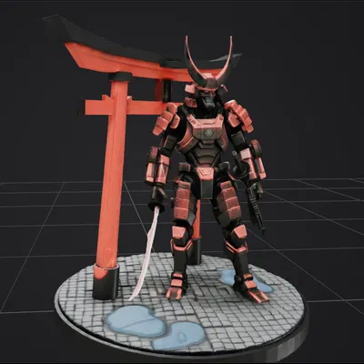 Robot Samurai Màu Đỏ