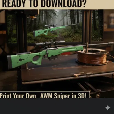 Mô hình AWM Sniper kèm ống ngắm 15x (3D Print STL)