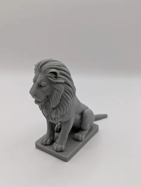 Majestic Sitting Lion – Tượng sư tử ngồi uy nghi in 3D - Image 4