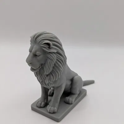 Majestic Sitting Lion – Tượng sư tử ngồi uy nghi in 3D