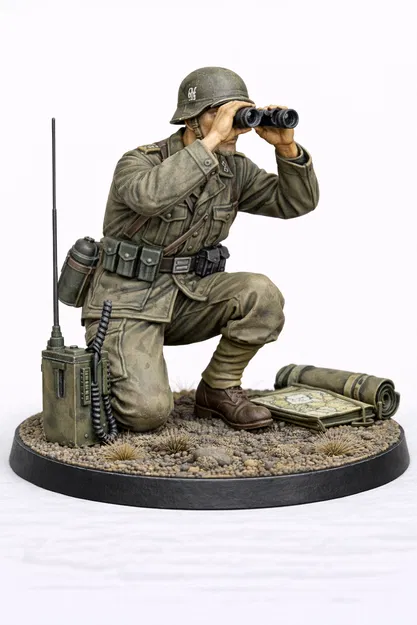 Bolt Action WW2 German Spotter (mô hình 28mm) - Image 1