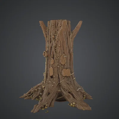 Terrain Gốc Cây Rỗng – Scatter Rừng với Rễ và Nấm