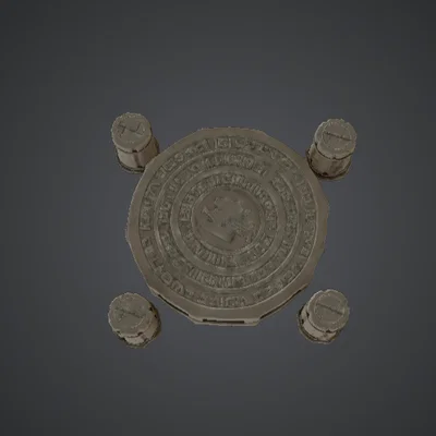 Bệ Nghi Lễ Rune với 4 Cột Đá – Vòng Triệu Hồi Huyền Thuật (Terrain)