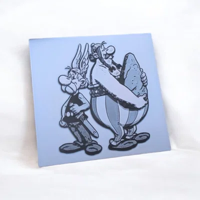 Asterix và Obelix – Tranh tường HueForge đen trắng (AMS multicolor)