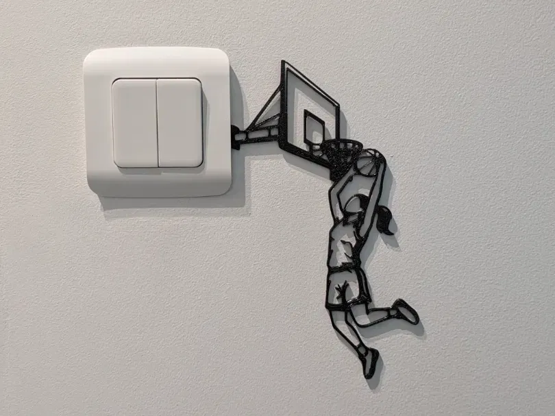 Wall Art Silhouette: L'Art du Dunk – Tranh tường silhouette cú dunk - Image 1