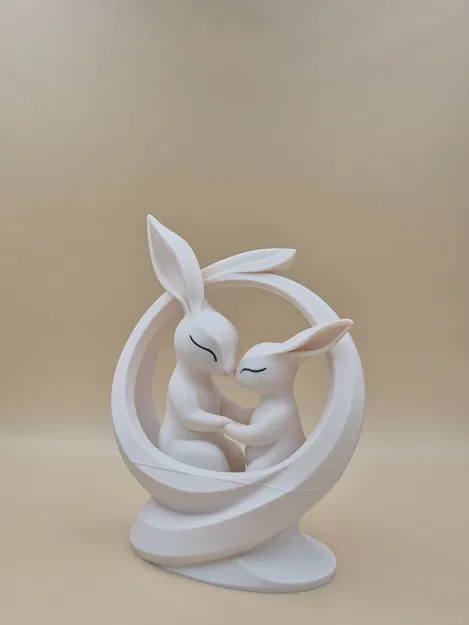 Trang trí Phục Sinh Hai Chú Thỏ – Mẫu decor 3D mùa xuân - Image 2