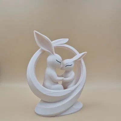 Trang trí Phục Sinh Hai Chú Thỏ – Mẫu decor 3D mùa xuân