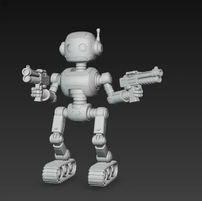 Robot bánh xích có súng