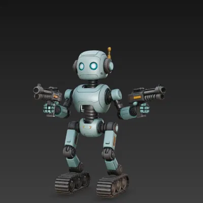 Robot bánh xích có súng