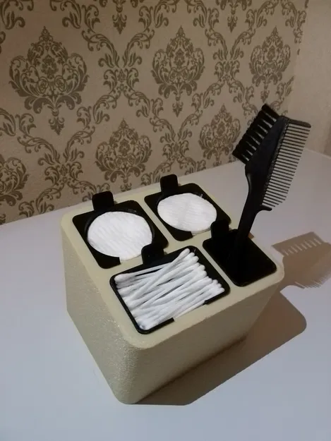 Khay organizer cho bông tẩy trang, tăm bông và đồ lặt vặt - Image 1