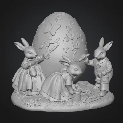 Trứng Phục Sinh có thỏ con