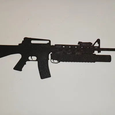 Shadow M16 - Gun – Mẫu shadow 2D treo tường tối giản