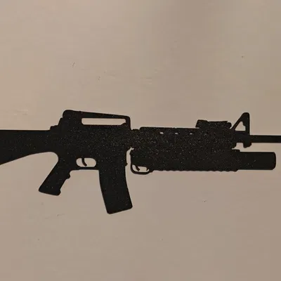 Shadow M16 - Gun – Mẫu shadow 2D treo tường tối giản