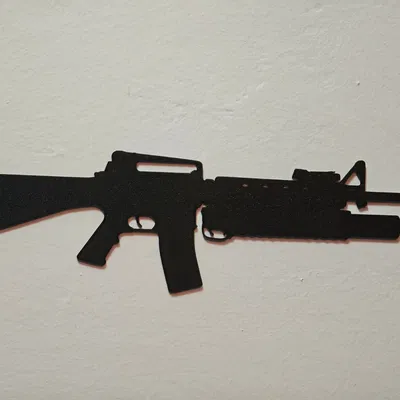 Shadow M16 - Gun – Mẫu shadow 2D treo tường tối giản