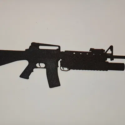 Shadow M16 - Gun – Mẫu shadow 2D treo tường tối giản