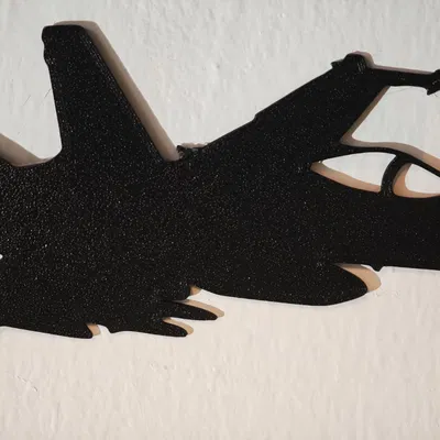 Shadow Jet v1 – Decor bóng đổ 2D minimalist treo tường cho phòng gaming