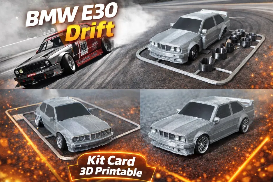 BMW E30 DRIFT kit card – Card mô hình xe - Image 1
