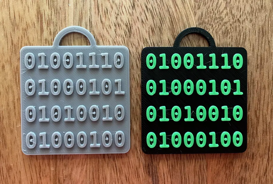 Móc khóa "NERD" dạng nhị phân (Binary "NERD" Keychain) - Image 1