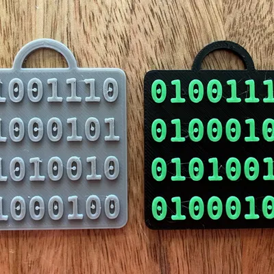 Móc khóa "NERD" dạng nhị phân (Binary "NERD" Keychain)