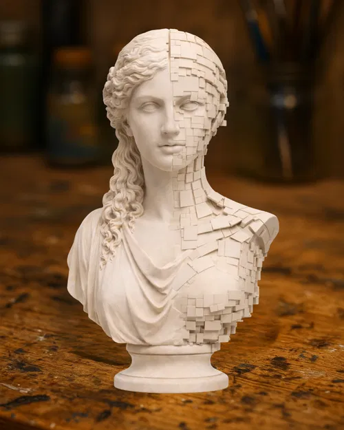 Tượng Bán Thân Nữ Cổ Điển Phân Mảnh - Image 1