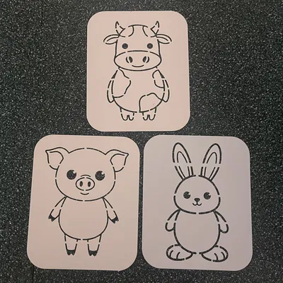 18x Mẫu Stencil Động Vật (dùng Sponge, Brush hoặc Airbrush)