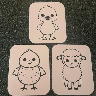 18x Mẫu Stencil Động Vật (dùng Sponge, Brush hoặc Airbrush)