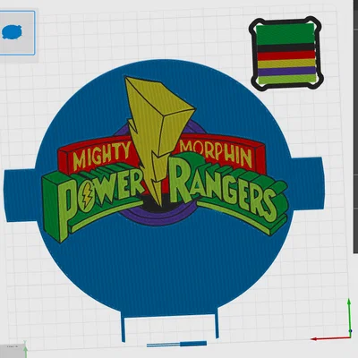Tấm plate sàn với logo “Migthy Morphin”