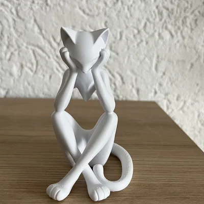 Tượng Mèo Thiền Định (Meditative Cat Sculpture)