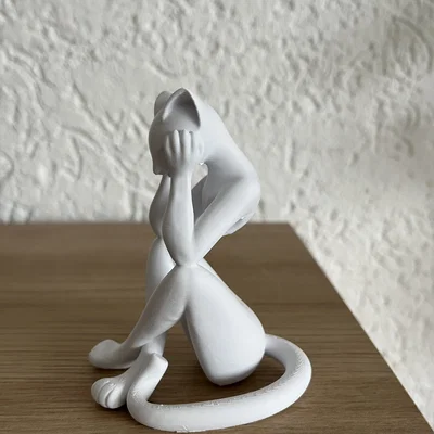 Tượng Mèo Thiền Định (Meditative Cat Sculpture)