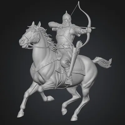 Kỵ sĩ Nga cưỡi ngựa với cung