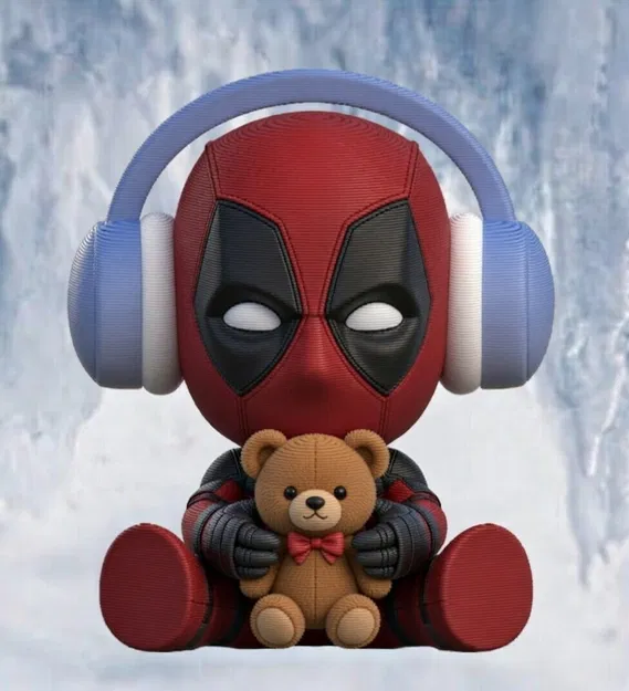 Deadpool Cute Đeo Tai Nghe (Cute Deadpool with Headphone) - Image 1