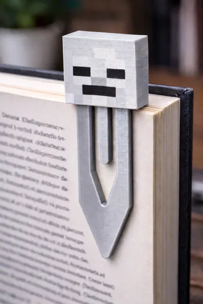 Bookmark bộ xương Minecraft – không cần supports, cần lật khi in - Image 1