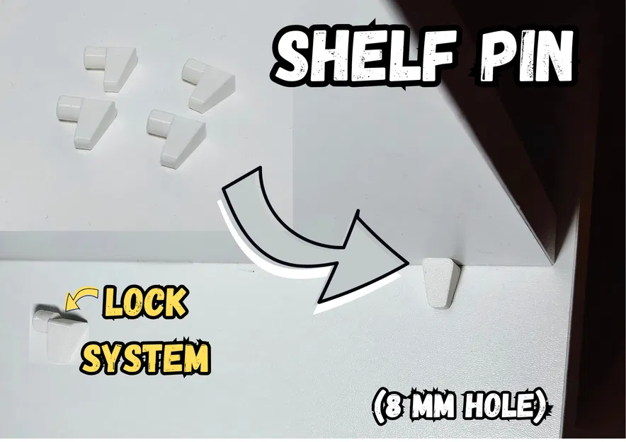 Chốt đỡ kệ khóa thông minh (cho lỗ 8mm) - Image 1