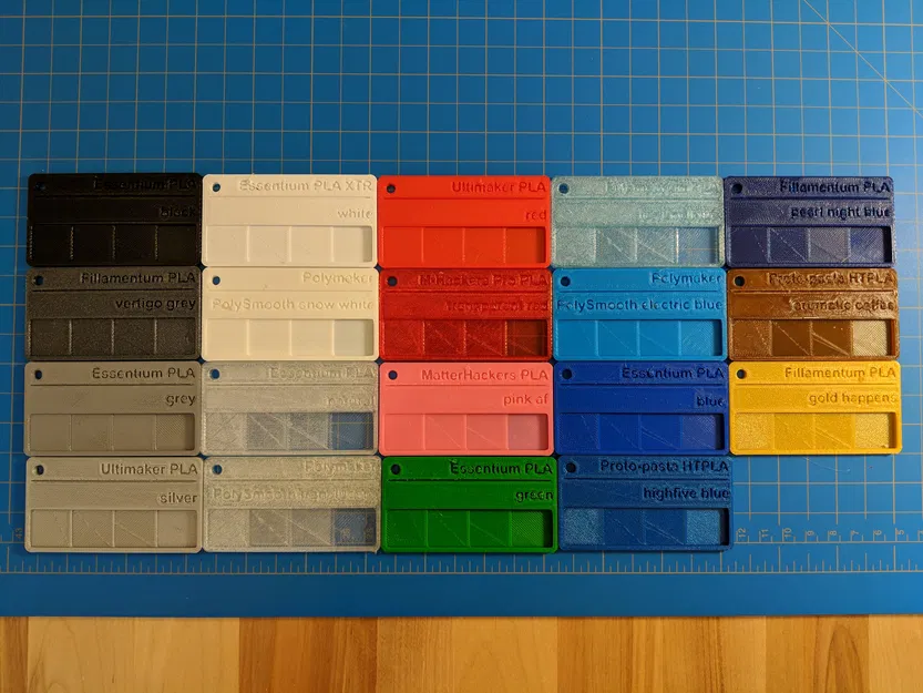 Thẻ mẫu Filament kèm nhãn (file Fusion 360) - Image 1